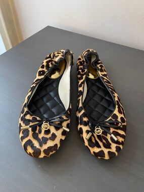 Michael Kors Leopard-Print Ballet Flats in Tan and Black